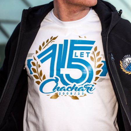 Triko - "15 Let Chachaři - logo" / bílé / 2023